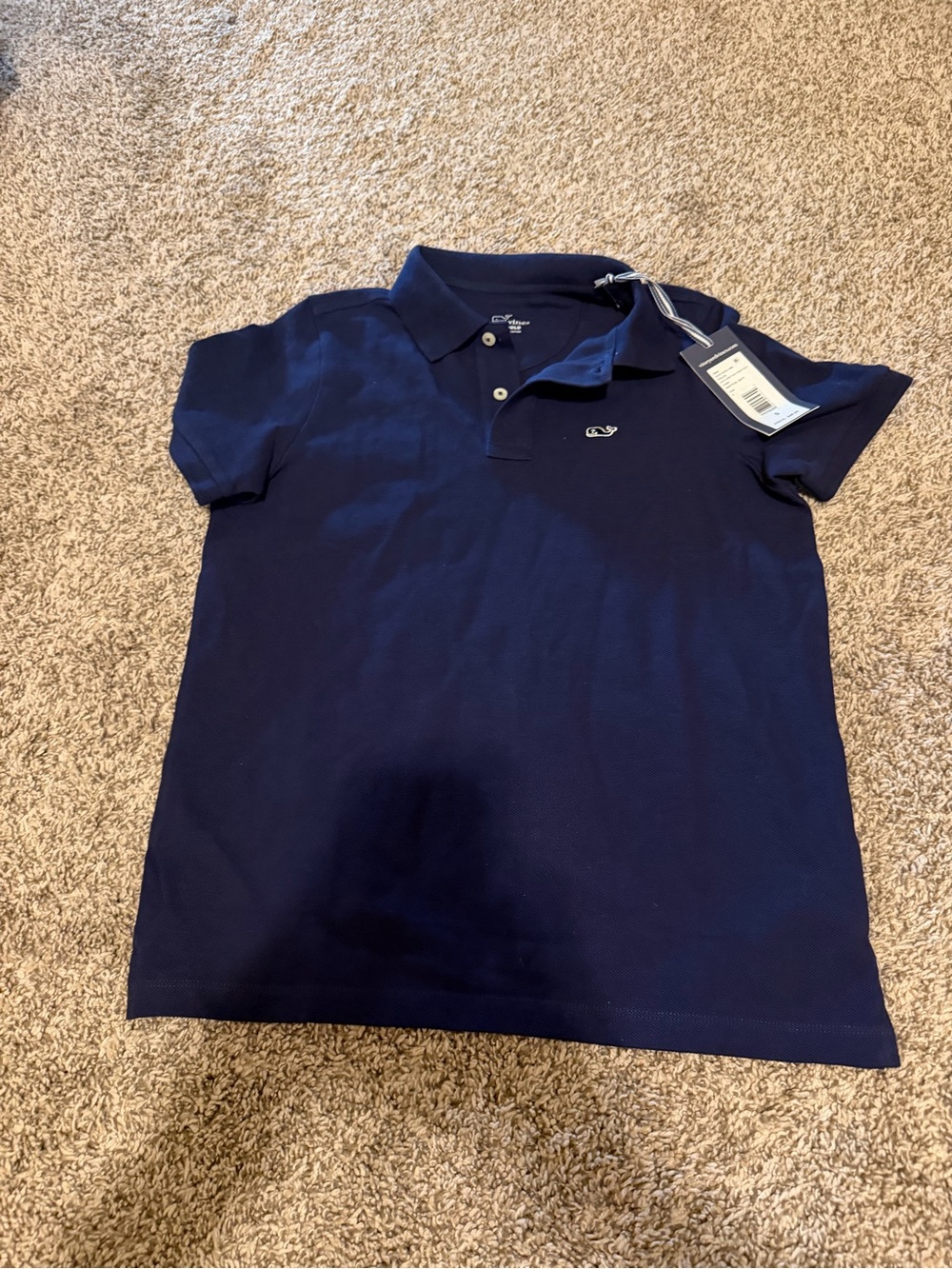 Vineyard Vines Kids Navy Polo with Whale Logo
